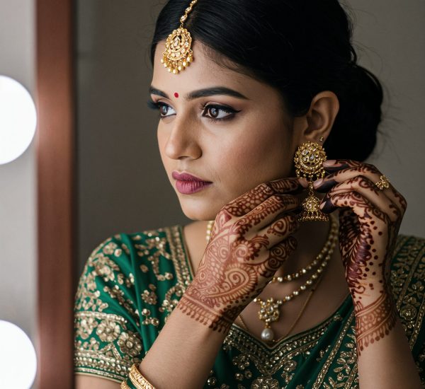 elegant-indian-bride-adorning-herself-with-jewelry